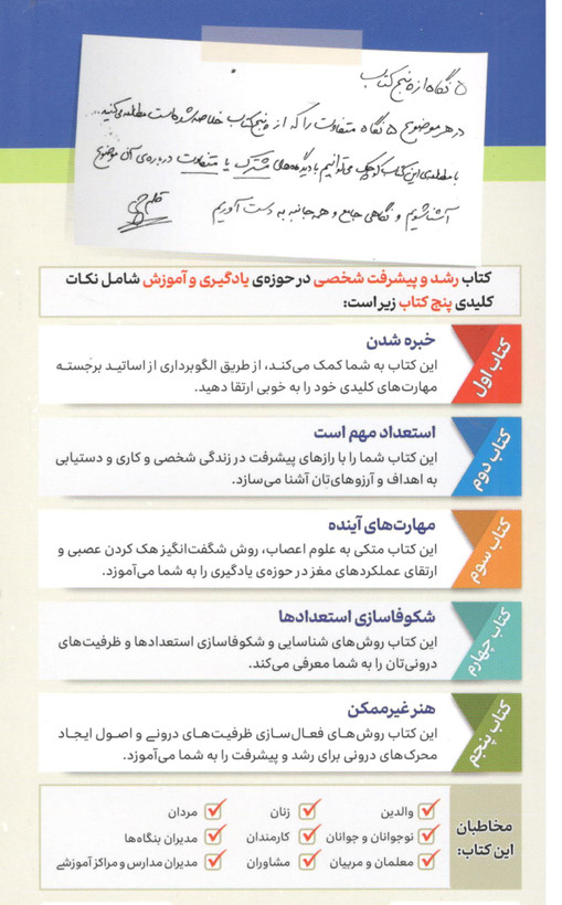 کتاب روش های یادگیری از پنج نگاه اثر جمعی از نویسندگان انتشارات پرستو